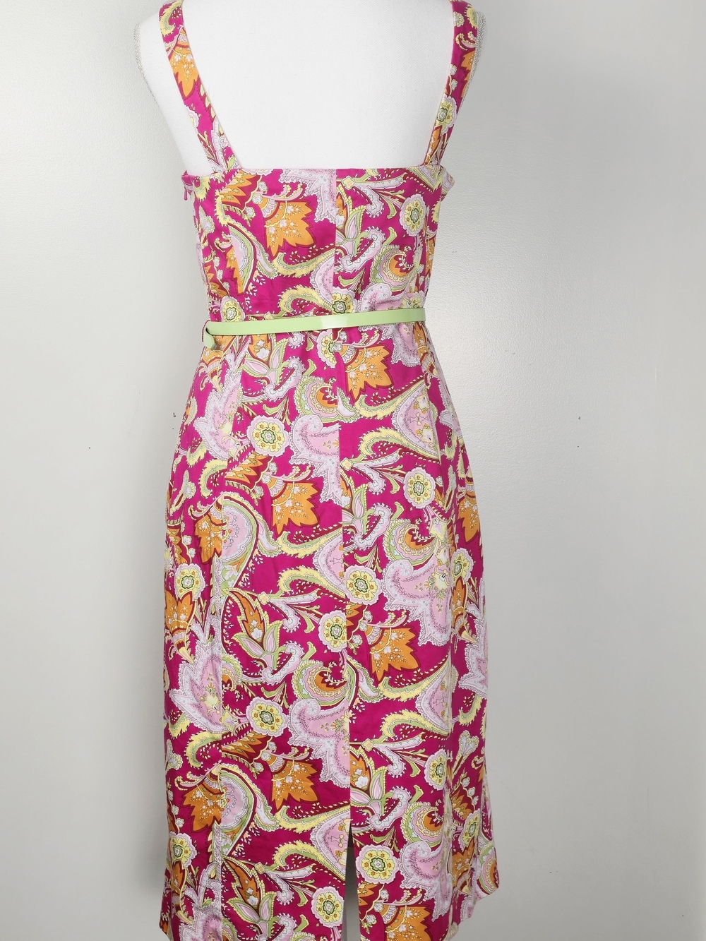 Lauren Ralph Lauren Pink, Yellow & Green Paisley Midi Dress - Picture 6 of 12